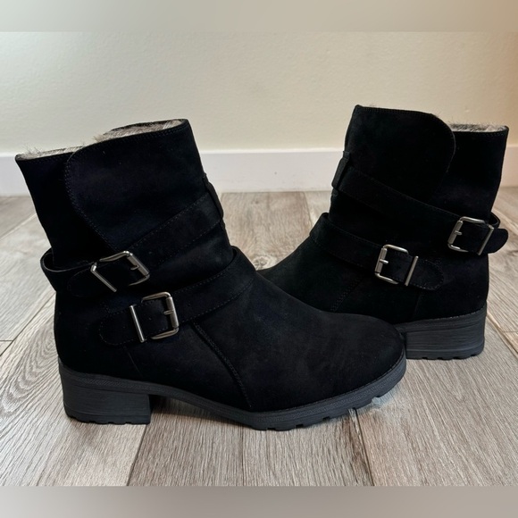 White Mountain~ Women’s Black Size 10 CHASTITY BOOT Moto Style Ankle Bootie NWOB - Picture 11 of 11